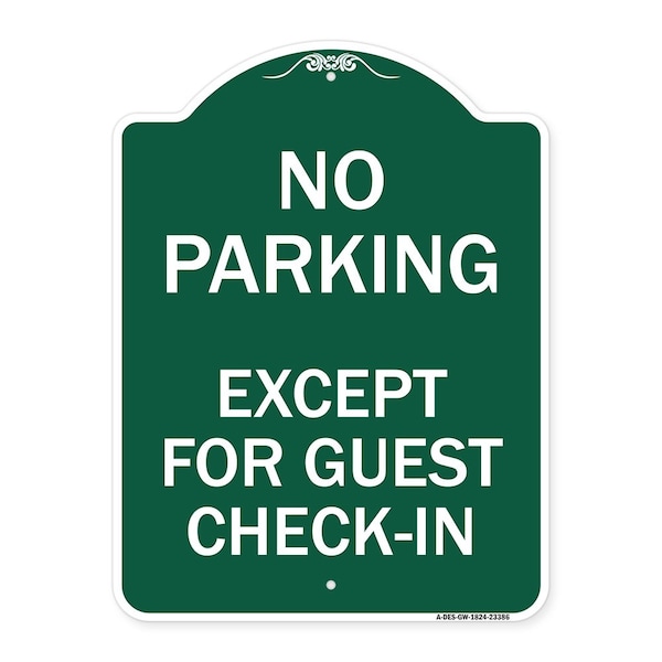 Signmission Parking Reserved for Guests Only, Green & White Aluminum Sign, 18" x 24", GW-1824-23386 A-DES-GW-1824-23386 - main